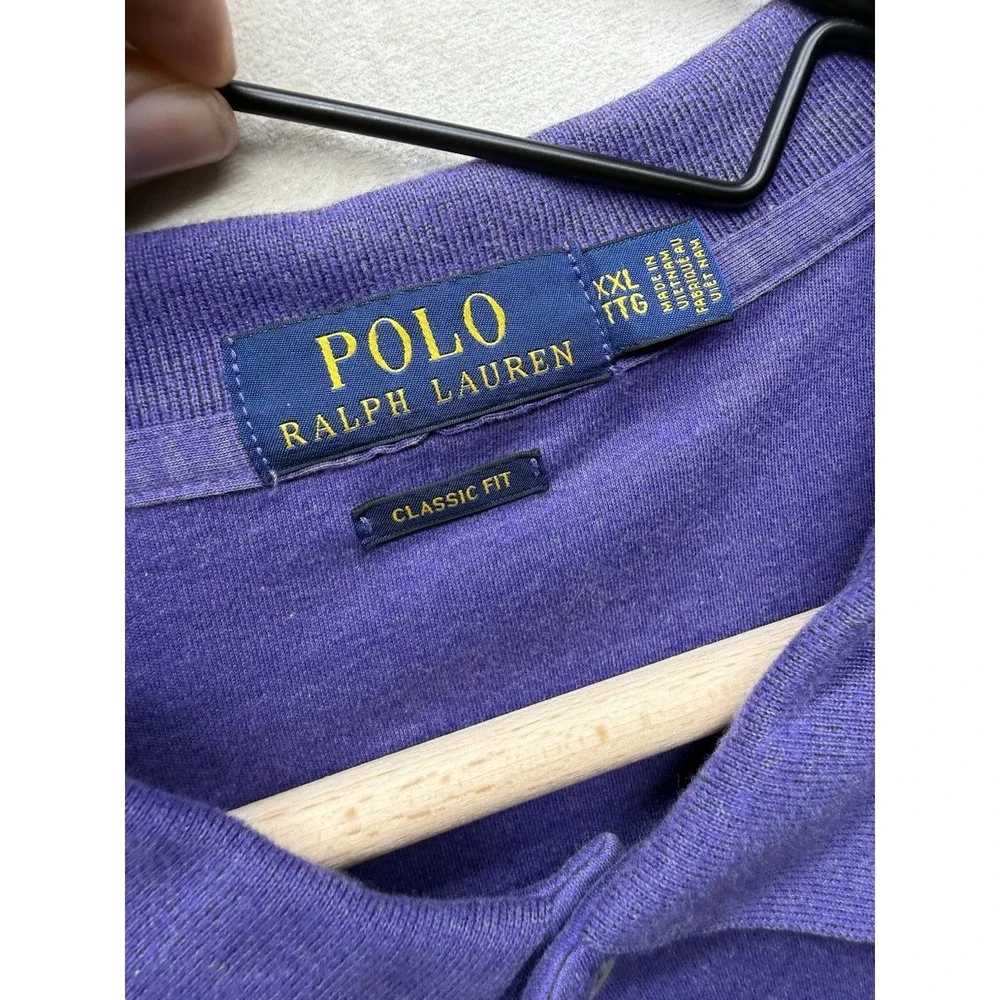 Polo Ralph Lauren Classic Fit Polo Shirt Men's XXL TTG Purple Flesh Pony Preppy